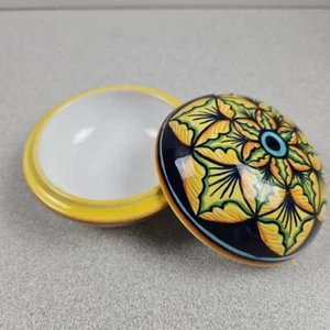 Fidia Deruta Italien Schmuckschatulle mit Deckel handbemalt Keramik Blumenmuster - Bild 1 von 8