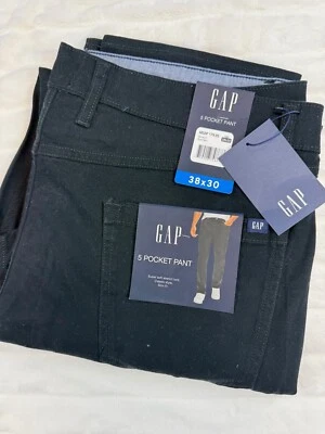 Pantalones GAP Hombres 38x30 Negro Gaflex Elastizados Clásicos Calce Ajustado Pierna Recta Suave Nuevo Foto 1 de 4