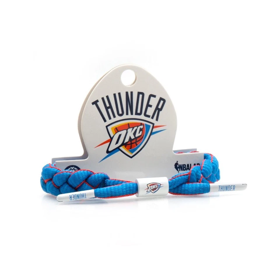 Rastaclata NBA Oklahoma City Thunder White Blue Red Shoelace Bracelet RC001OKC - Изображение 1 из 1