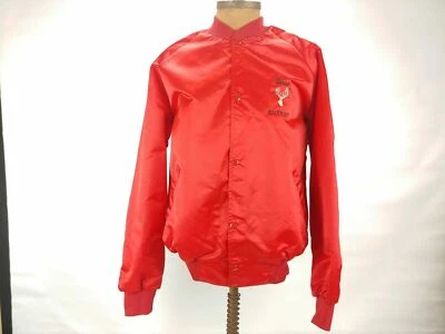 World Series Whitetail Trophy Hunt Nylon Satin Ozarks Snap Red Jacket Mens Sz XL - Image 1 of 4