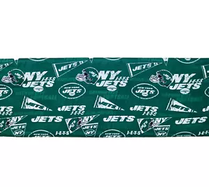 New York Jets ~ Retro Logo Pattern NFL Cotton Fabric 1/4 Yard 9” X 58” New - Picture 1 of 24
