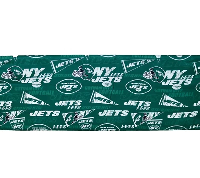 New York Jets ~ Retro Logo Pattern NFL Cotton Fabric 1/4 Yard 9” X 58” New - Image 1 of 4