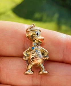 Vintage Georg Jensen 9k 9ct Gold Donald Duck Pendant Charm London 1975, Rare - Picture 1 of 12