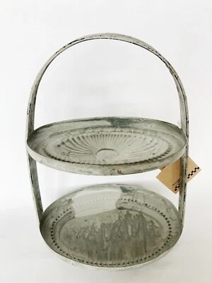 Primitives by Kathy 2 Tier Trinket Tray Jewelry Dish Rustic Farmhouse 11"H x 8"W - Image 1 of 4