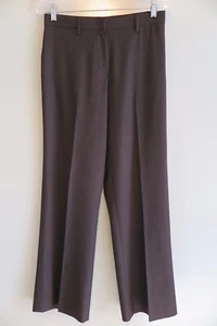 GUNEX Dark Chocolate Brown Wool Blend Dress Career Pants Size US 6 Made in Italy - Picture 1 of 6