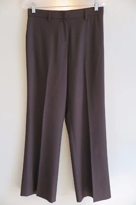 GUNEX Dark Chocolate Brown Wool Blend Dress Career Pants Size US 6 Made in Italy - Image 1 of 4