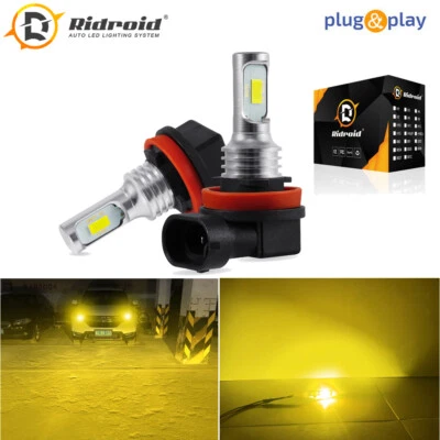 2x H11 H8 H9 3000K Golden Yellow LED Headlight Bulbs High Low Beam Fog Light - Image 1 of 4