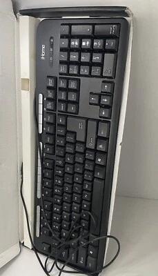 iHome Full Size Multimedia Desktop Black Wired Keyboard USB Connection - Image 1 of 4