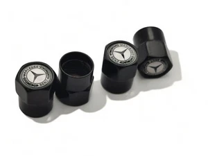 4 Tapones para Valvula de Neumaticos Compatibles con Mercedes Amg Color Negro - Imagen 1 de 3