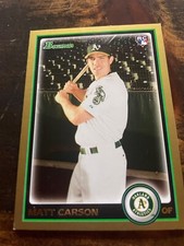 2010 Bowman Draft Gold Matt Carson (RC) BDP95 Oakland Athletics soft Corners