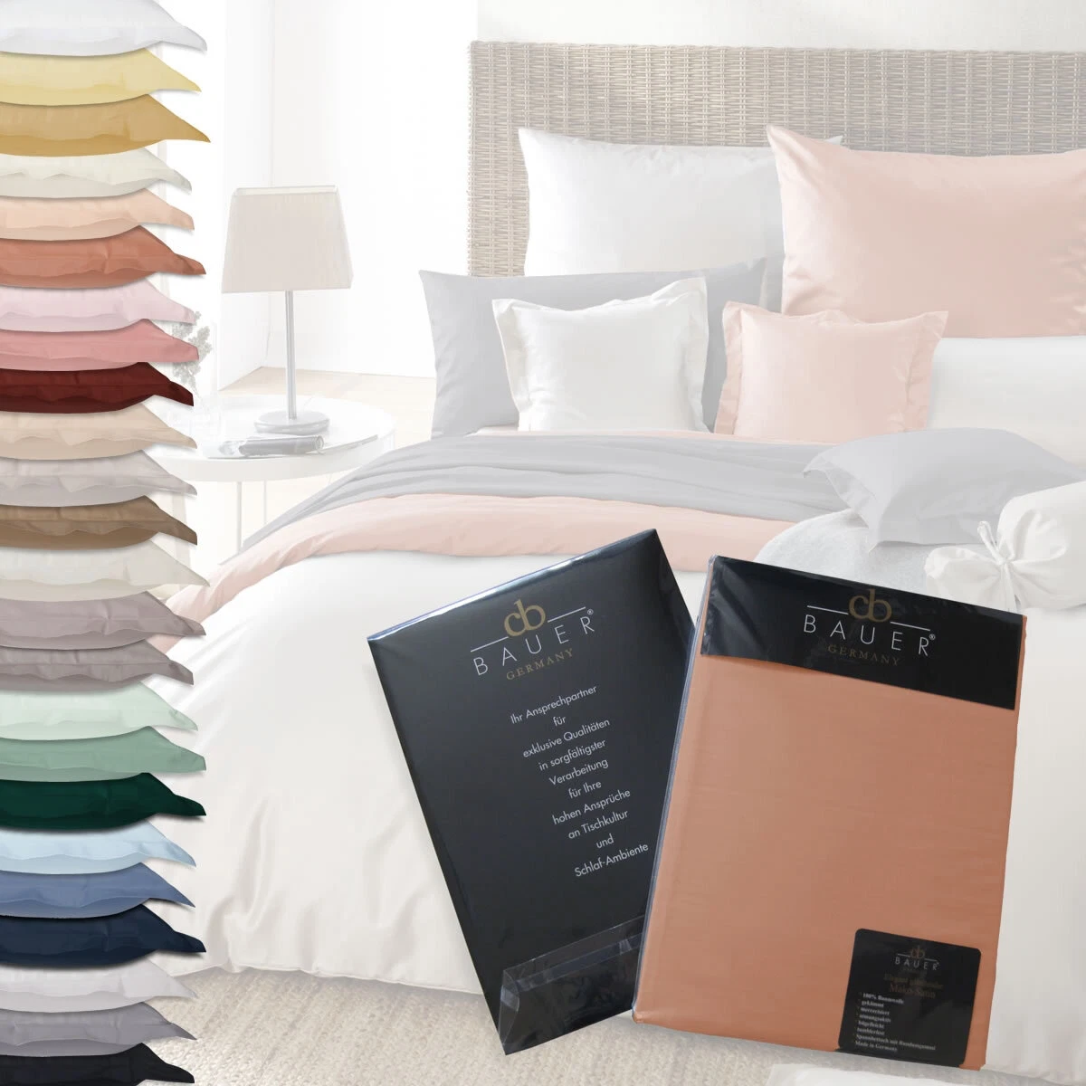 ESSIX Spannbettlaken – Satin-Baumwolle, Weiß, 80x200 Cm, Weich & Pflegeleicht