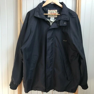 Moletom com capuz R. Logan & Sons | Tamanho G | Jaqueta de iatismo masculina azul marinho com cordão escondido - Imagem 1 de 4