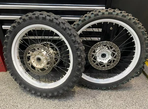 2004 99-12 YAMAHA YZ250 YZ125 FRONT & REAR FULL WHEEL ASSEMBLY'S YAMAHA YZ WHITE - Picture 1 of 20