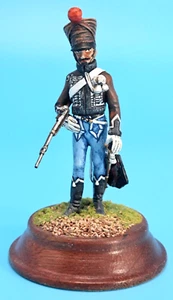 Figura Diecast Modelo 54mm Húsares Pintada a Mano, Montada en un Zócalo de Madera - Imagen 1 de 6