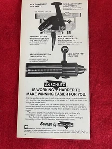 Vintage 1977 Savage Anschutz Model 1413 2-Stage Trigger Print Ad - Afbeelding 1 van 7