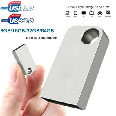 MICRO RIVER USB 3.0 /2.0 Thumb Memory Stick Metal Mini Flash Drive 64GB 32GB 16GB U Disk 8GB
