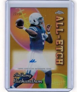 2024 Topps Chrome Anthony Richardson All-Etch Gold Refractor Auto #'ed 22/50 - Picture 1 of 1