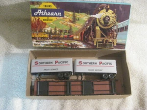 HO SCALE SP SOUTHERN PACIFIC 50' FLAT WITH (2) TRAILERS ATHEARN RTR New in Box - Picture 1 of 8