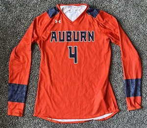 Under Armour Auburn Tigers V-Neck Volleyball Jersey Women's Small Orange - Picture 1 of 6