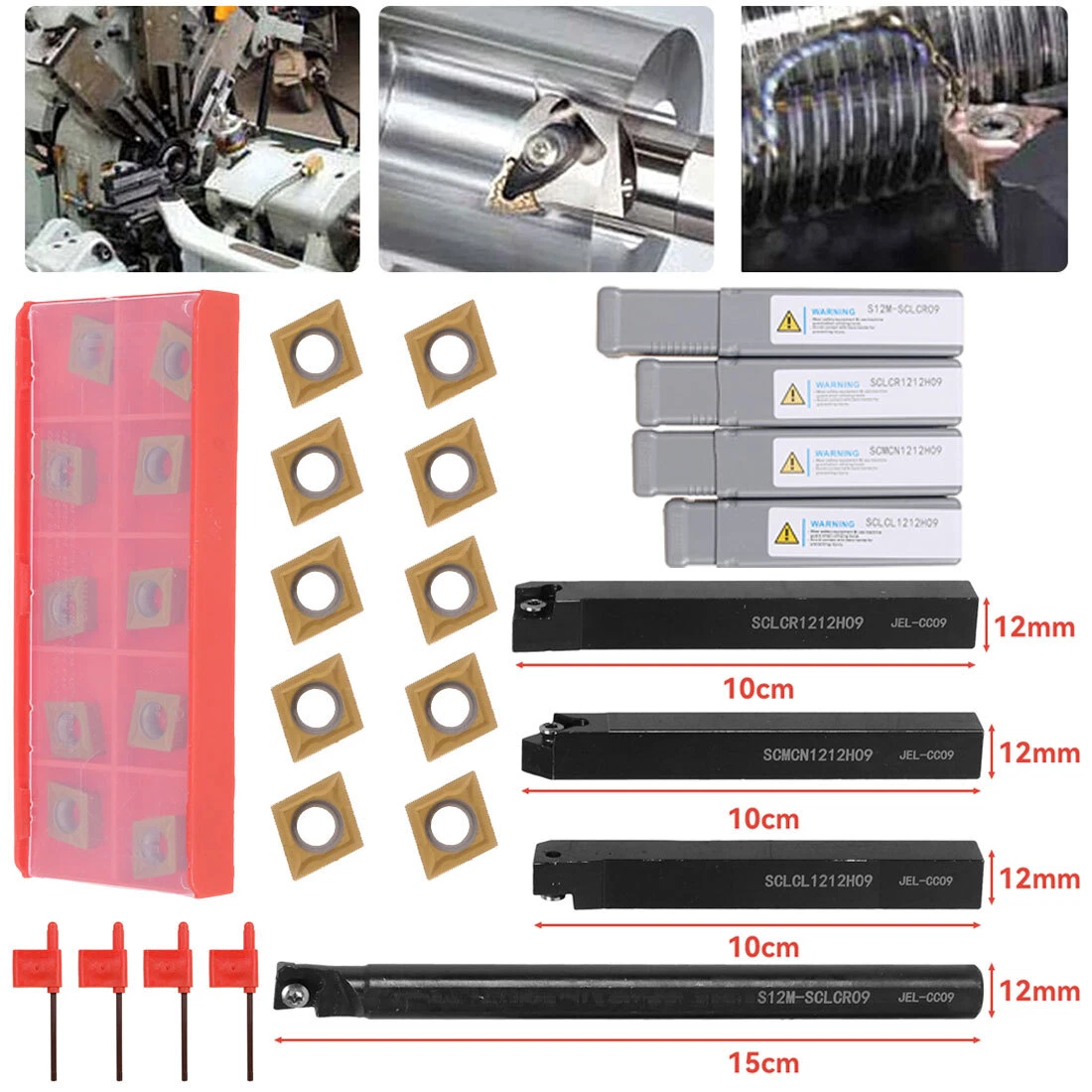 7-teiliges Drehmeißel-Set – Hartmetall Drehstahl 16mm, Beschichtet, Für Drehmaschinen | CNC Drehwerkzeug Für Stahl & Stahlguss