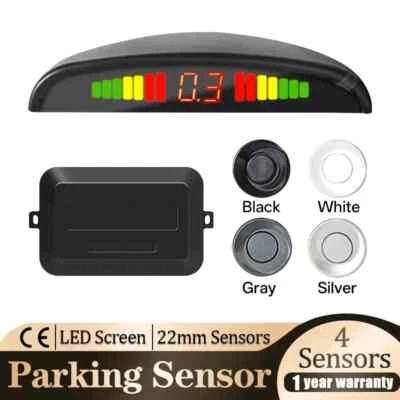 Car LED Parking Sensor Kit 4 Sensors 22mm Backlight Display Reverse Backup Radar - Image 1 of 4