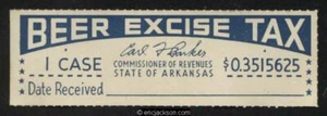 ARKANSAS Beer Revenue Stamp SRS AR B60 mint, VF - Picture 1 of 1
