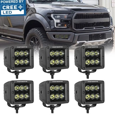 6 piezas 3" Cree LED luz antiniebla cubo vainas parachoques punto para Ford F-150 Raptor 2017-2021 Foto 1 de 4