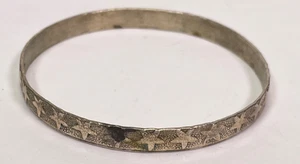 Vintage Mexico 925 Sterling Silver Star Bangle Bracelet - Picture 1 of 3