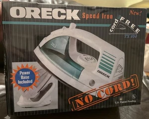 New Oreck Speed Iron Cordless Cord Free TX850 Swivel Base Temp Control EZ Glide - Picture 1 of 4