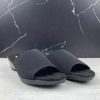 Sandálias Walking Cradles Kerry Slide pretas tamanho 10.5 estreitas - Imagem 1 de 4