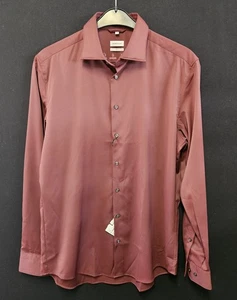 Seidensticker Men's Long Sleeve Shirt, Dark Berry Red - Picture 1 of 2