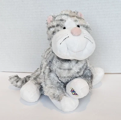 Ganz Webkinz Sterling Gray Stripe Cheeky Cat Plush No Code HM496 220991 - Image 1 of 4