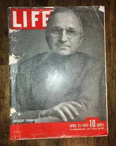 LIFE Magazine April 23 1945  President Truman 1st Publication After FDR's Death - Picture 1 of 24