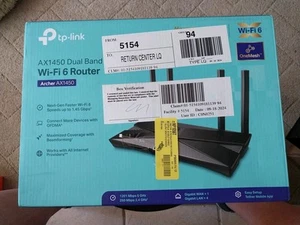TP-Link Archer AX1450 WiFi 6 Dual-Band Wireless Router Up to 1.45 Gbps (New Open - Bild 1 von 9