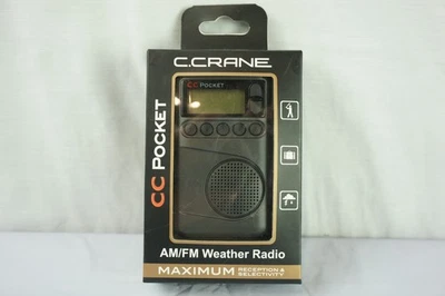 C. Crane CC Pocket AM FM and NOAA Weather Radio with Clock and Sleep Timer - NEW - Image 1 of 4
