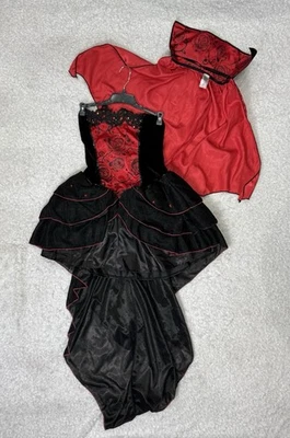 NUEVO SIN ETIQUETAS DreamGirl Mujer "To Die Over" 2 piezas Disfraz de Vampiro (talla S) Vestido y Capa Foto 1 de 4