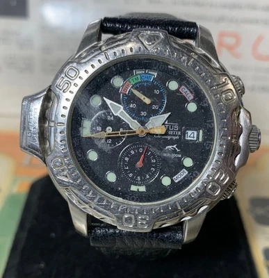 INUSUAL 1990s Lotus 43mm 20ATM Acero Inoxidable Buzo Cronógrafo con Sensor de Profundidad - Ufix Foto 1 de 4