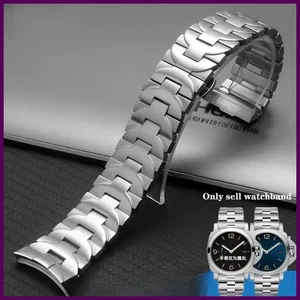 Massiver Edelstahl 24mm 22mm Stahl schwarz Zubehör für Panerai Luminor - Bild 1 von 26