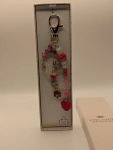 Bolso EYECANDY Dije y Llavero - Corazones Dijes Piedras de Vidrio y Cuentas ~ NUEVO - Imagen 1 de 3