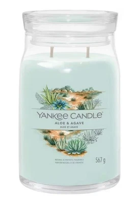 Yankee Candle Aloe & Agave Grande 2 Mechas Firma Tarro Vela 20oz Quema Hasta 80 Foto 1 de 3