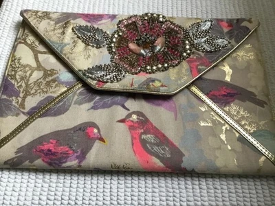 Accessorise fabric beaded clutch bag. New - Image 1 of 4