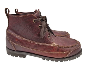 Duluth Trading Co. Mens Boots 11.5 Brown Leather Work Hiking Moc Toe - Picture 1 of 16