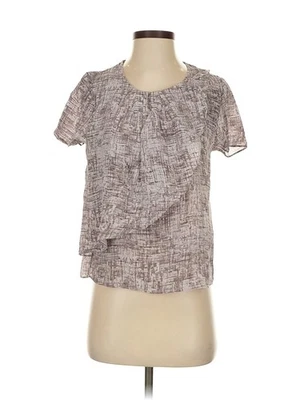 Зимний шелковый женский коричневый шелковый топ с коротким рукавом S - Изображение 1 из 4