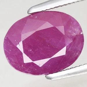 2.7ct  9x7mm Oval 100%Natural Unheated Purplish Red Ruby Guinea, Africa - Picture 1 of 4