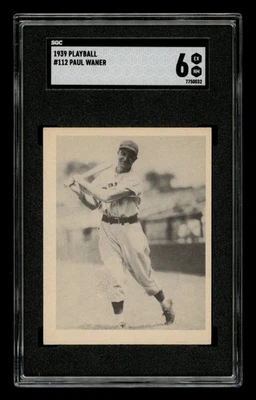 1939 Play Ball Set-Break #112 Paul Waner SGC 6 EX casi nuevo Foto 1 de 3