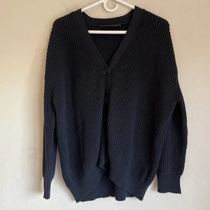 Jenni Kayne Black Cocoon Knit Cotton Blend Button Front Cardigan Sweater Size S - Picture 1 of 6