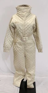 CORDOVA Damski pikowany kombinezon narciarski The Courmayeur z paskiem LC7 Ecru Small - Zdjęcie 1 z 9