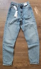 TOPSHOP JEANS BLUE MOM HIGH WAISTED TAPERED 100% COTTON SIZE 8 W26 L32 NEW TAGS