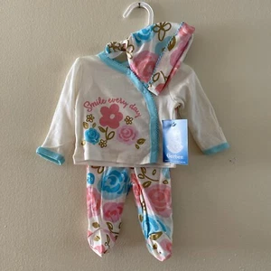 Bebé Niña Princesa 3 Piezas Ligero 100% Algodón Llévame a Casa Set Talla 0 - Imagen 1 de 7
