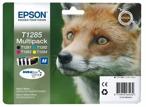 *New 4 Epson Original T1285 T1281, T1282, T1283, T1284 Bulk Pack Ink Cartridges - Picture 1 of 1